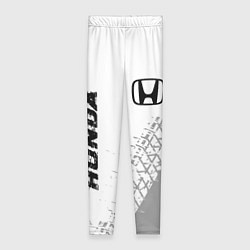 Женские легинсы Honda speed на светлом фоне со следами шин: надпис