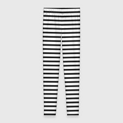 Леггинсы женские Белый в чёрную полоску, цвет: 3D-принт