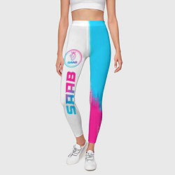 Леггинсы женские Saab neon gradient style: по-вертикали, цвет: 3D-принт — фото 2