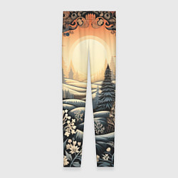 Леггинсы женские Зимний предновогодний пейзаж, цвет: 3D-принт