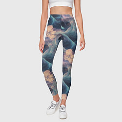 Леггинсы женские Волнообразная фрактальная абстракция, цвет: 3D-принт — фото 2