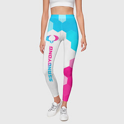Леггинсы женские SsangYong neon gradient style по-вертикали, цвет: 3D-принт — фото 2