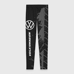 Женские легинсы Volkswagen speed на темном фоне со следами шин по-