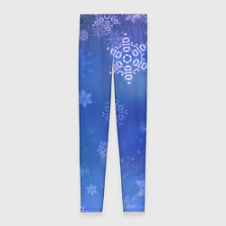 Леггинсы женские Декоративные снежинки на фиолетовом, цвет: 3D-принт