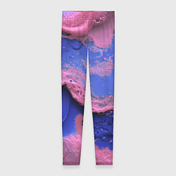 Леггинсы женские Розовая пена на синей краске, цвет: 3D-принт