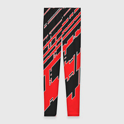 Леггинсы женские Киберпанк линии красные, цвет: 3D-принт