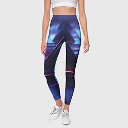 Леггинсы женские Неоновый абстрактный треугольник, цвет: 3D-принт — фото 2