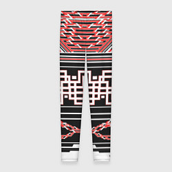 Леггинсы женские Красные и белые линии киберпанк, цвет: 3D-принт