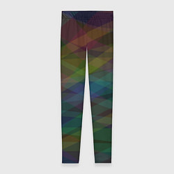 Леггинсы женские Разноцветные полосы на тёмном, цвет: 3D-принт