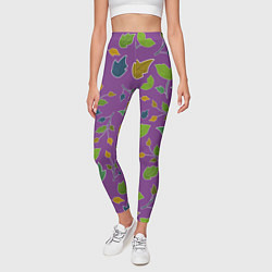 Леггинсы женские Веточки и листья, цвет: 3D-принт — фото 2
