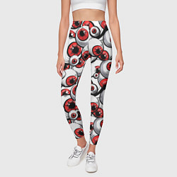 Леггинсы женские Красные глазные яблоки, цвет: 3D-принт — фото 2