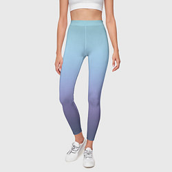 Леггинсы женские Градиент фиолетово голубой, цвет: 3D-принт — фото 2