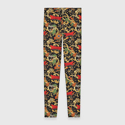 Леггинсы женские Яркая абстракция на черном фоне, цвет: 3D-принт
