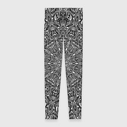 Леггинсы женские Мандала чёрно-белый ажурный, цвет: 3D-принт