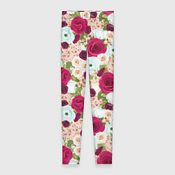 Леггинсы женские Цветочный фон, цвет: 3D-принт