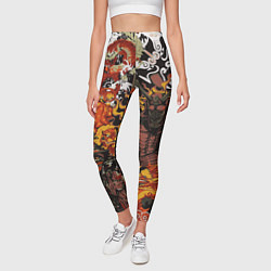 Леггинсы женские Драконы и самураи Японии, цвет: 3D-принт — фото 2