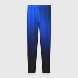 Леггинсы женские Полосатый градиент сине-чёрный, цвет: 3D-принт
