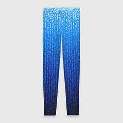 Леггинсы женские Сине-голубой в вертикальную полоску, цвет: 3D-принт