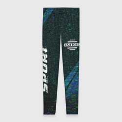 Леггинсы женские Haval sport glitch blue, цвет: 3D-принт