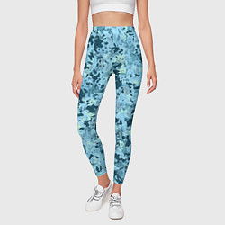 Леггинсы женские Абстракция бирюзовый, цвет: 3D-принт — фото 2