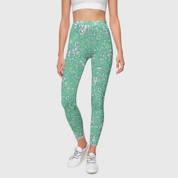 Леггинсы женские Текстура изумрудный, цвет: 3D-принт — фото 2