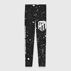Леггинсы женские Atletico Madrid sport на темном фоне вертикально, цвет: 3D-принт