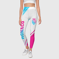 Леггинсы женские Monaco neon gradient style вертикально, цвет: 3D-принт — фото 2