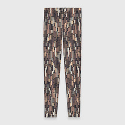 Леггинсы женские Светло-коричневый паттерн полосочки, цвет: 3D-принт