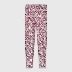 Женские легинсы Нежный узор бело-розовый