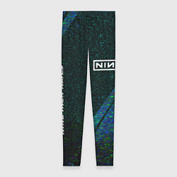 Леггинсы женские Nine Inch Nails glitch blue, цвет: 3D-принт