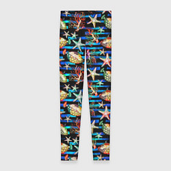 Леггинсы женские Морская жизнь под водой паттерн, цвет: 3D-принт