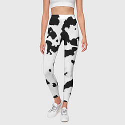 Леггинсы женские Черно белый пятнистый узор, цвет: 3D-принт — фото 2