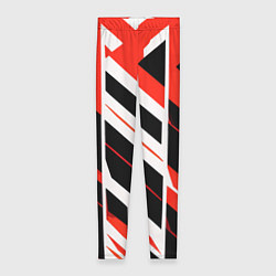 Женские легинсы Black and red stripes on a white background