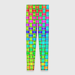 Леггинсы женские Переплетенные радужные ленты, цвет: 3D-принт