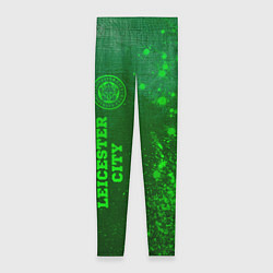 Женские легинсы Leicester City - green gradient по-вертикали
