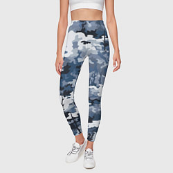 Леггинсы женские Камуфляж серо синий, цвет: 3D-принт — фото 2