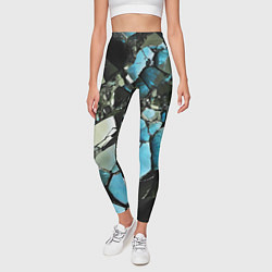 Леггинсы женские Чёрно-синий камень, цвет: 3D-принт — фото 2