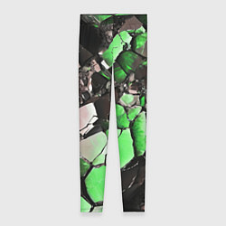 Леггинсы женские Чёрно-зелёный камень, цвет: 3D-принт