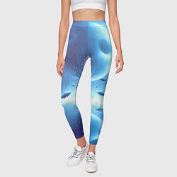 Леггинсы женские Луна и рыбы - нейроарт фантазия, цвет: 3D-принт — фото 2