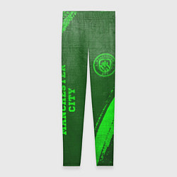 Женские легинсы Manchester City - green gradient вертикально