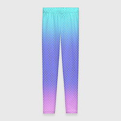 Женские легинсы Градиент бирюзово-розовый текстура в мелкий гороше