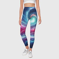 Леггинсы женские Spiral neon galaxy - ai art fantasy, цвет: 3D-принт — фото 2