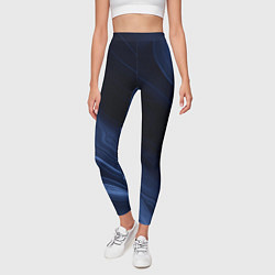 Леггинсы женские Тёмный синий абстракция дымчатый, цвет: 3D-принт — фото 2