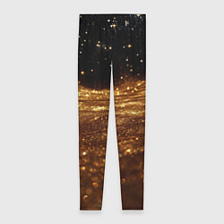 Леггинсы женские Золотистые крупицы на черном, цвет: 3D-принт