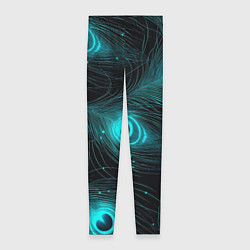 Леггинсы женские Светящиеся перья павлина паттерн, цвет: 3D-принт