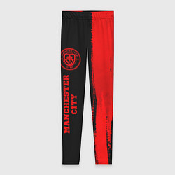 Леггинсы женские Manchester City - red gradient по-вертикали, цвет: 3D-принт