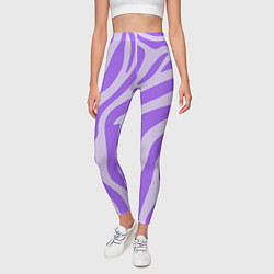 Леггинсы женские Лавандовый тигровый паттерн, цвет: 3D-принт — фото 2
