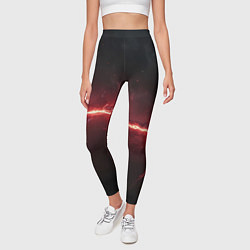 Леггинсы женские Красная линия - молния, цвет: 3D-принт — фото 2