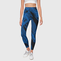 Леггинсы женские Тёмный синий абстракция, цвет: 3D-принт — фото 2