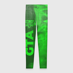Женские легинсы GTA - green gradient по-вертикали